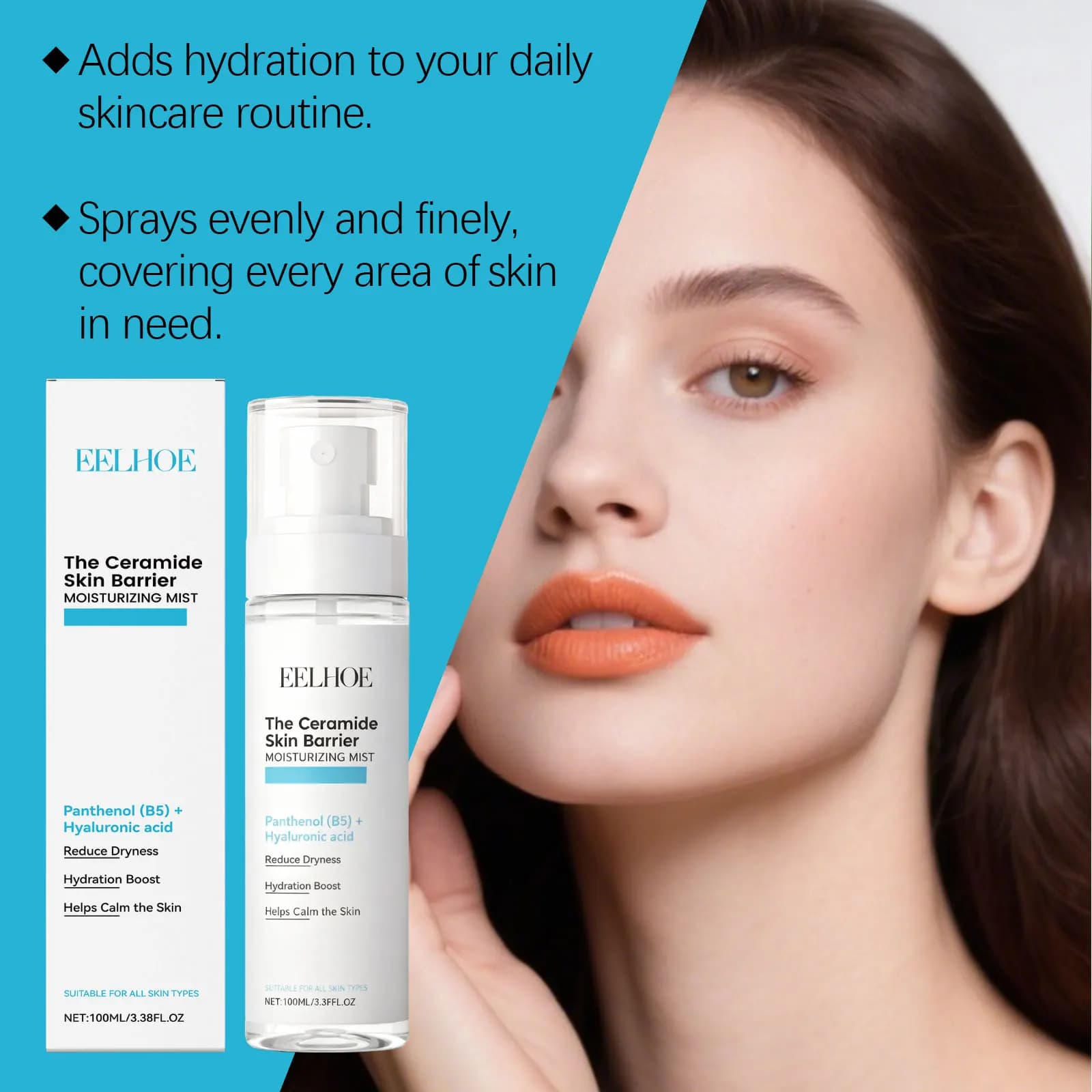 Brume hydratante pour le visage à l'acide hyaluronique, contrôle de l'huile, minimise les Pores, raffermit la peau, apaise, éclaircissante, Spray tonique rafraîchissant