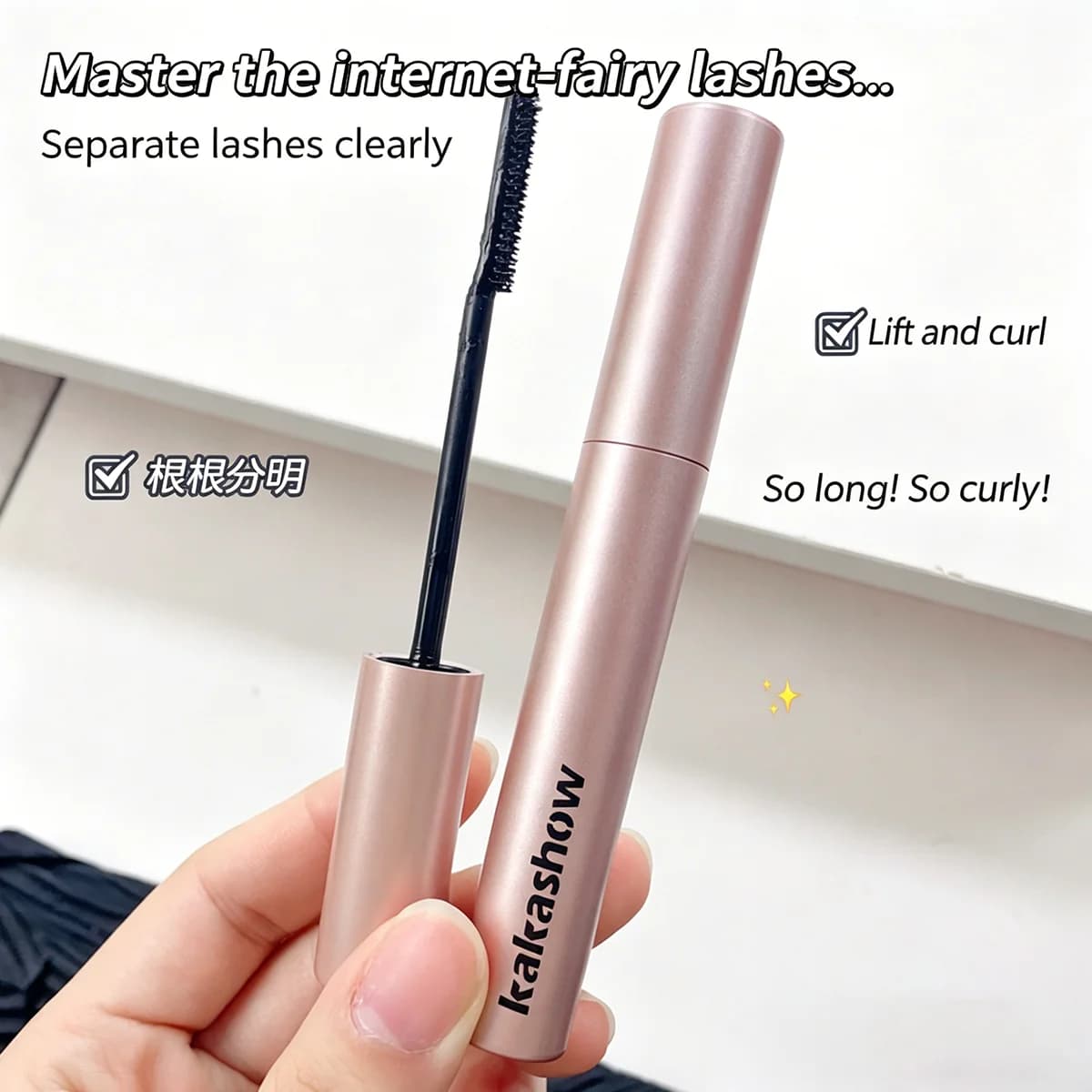 Mascara recourbant longue tenue, waterproof et résistant à la transpiration, sans grumeaux, effet cils naturels, parfait pour le maquillage quotidien