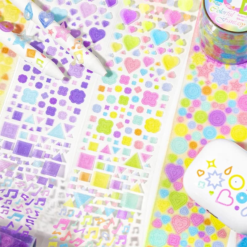 Ruban adhésif décoratif Kawaii Washi Star River Roll Series 50mm * 2m pour carnet créatif, décoration DIY, matériel de base pour scrapbooking
