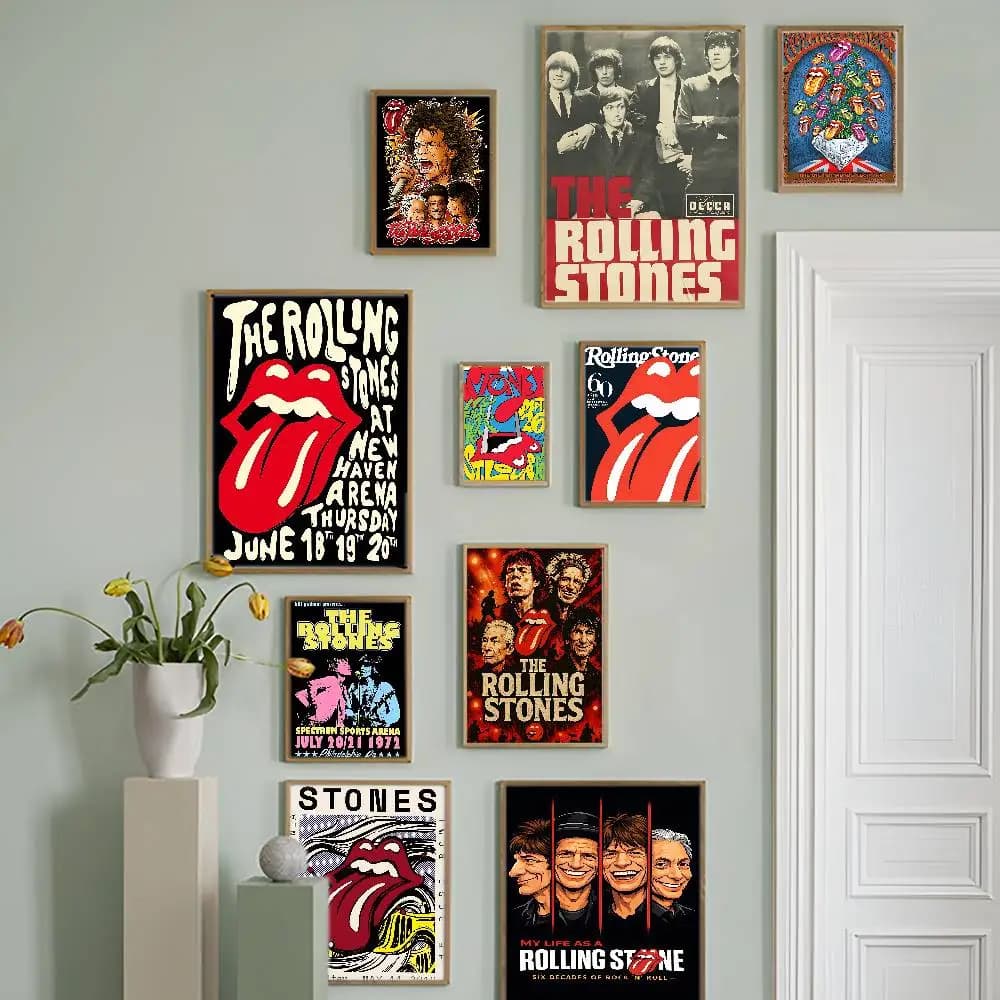 Affiche autocollante DIY du groupe de rock The Rolling Stones