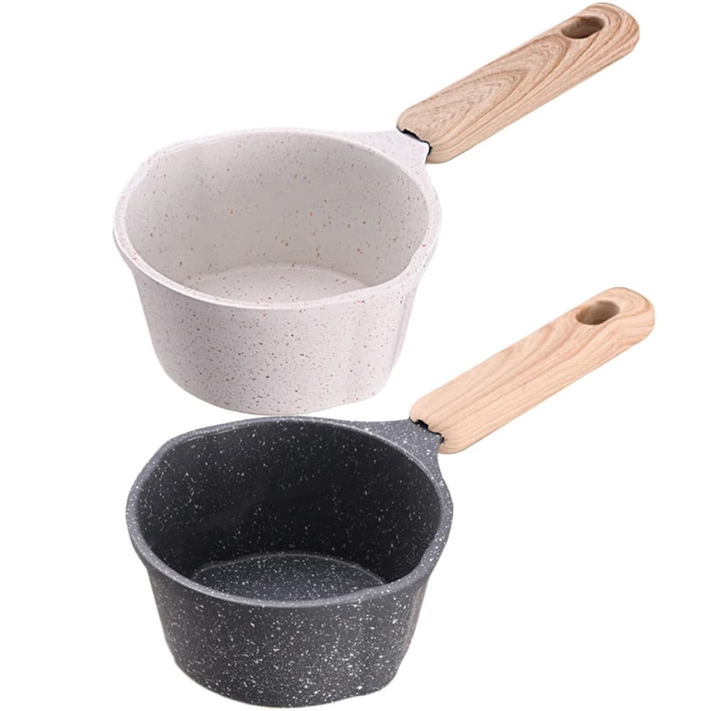 Poêle à huile chaude avec manche en bois, marmite de fusion de poupée, petite casserole, poêle à frire antiarina pour cuisine, induction, cuisinière à gaz, camping