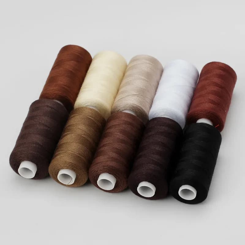 1 lot de 10 rouleaux de fil à coudre en Polyester 402 pour usage manuel et mécanique, 400 Yards, bricolage