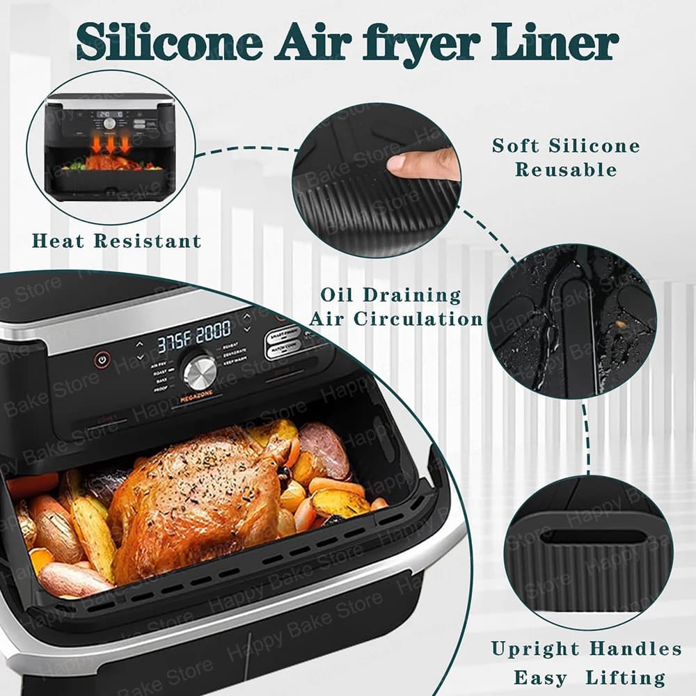 Accessoires de friteuse à Air chaud pour Cosori Dual Blaze TwinFry XXL 10L, moule en Silicone pour Ninja Foodi Flexdrawer AF500EU 10,4l