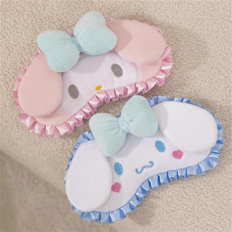 NOUVEAU Masque pour les yeux Hello Kitty, bandeau occultant de dessin animé, mignon Kuromi Melody Cinnamoroll, masque de sommeil, soin des yeux pour la pause déjeuner, cadeaux