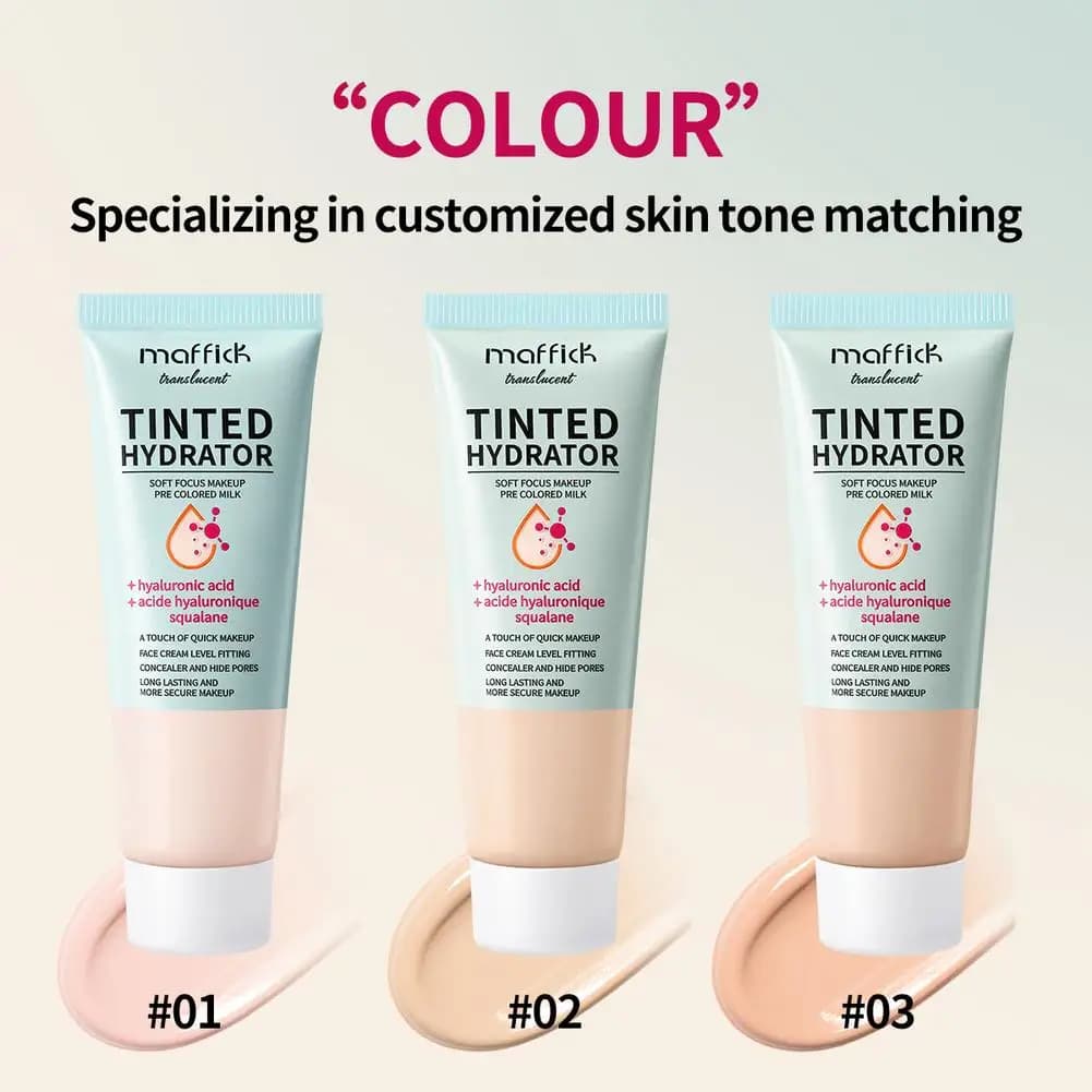 Crème hydratante teintée, couvrance modulable, hydratation intense, teint uniforme, fini semi-mat, crème hydratante pour le maquillage