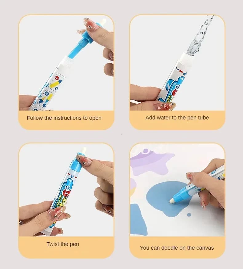 Tapis de dessin à l'eau magique 100x80CM, gribouillage à colorier avec stylos magiques réutilisables, planche de peinture Montessori, jouets éducatifs Montessori