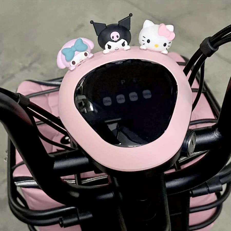 Décorations en caoutchouc 3D Hello Kitty My Melody Kuromi Cinnamoroll, jolis accessoires pour tableau de bord de voiture, 1/4 pièces