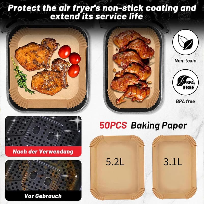 Support de cuisson de moule de friteuse à air en Silicone Compatible avec Moulinex EZ901820 5.2/3.1 L,Ph Airfryer série 3000