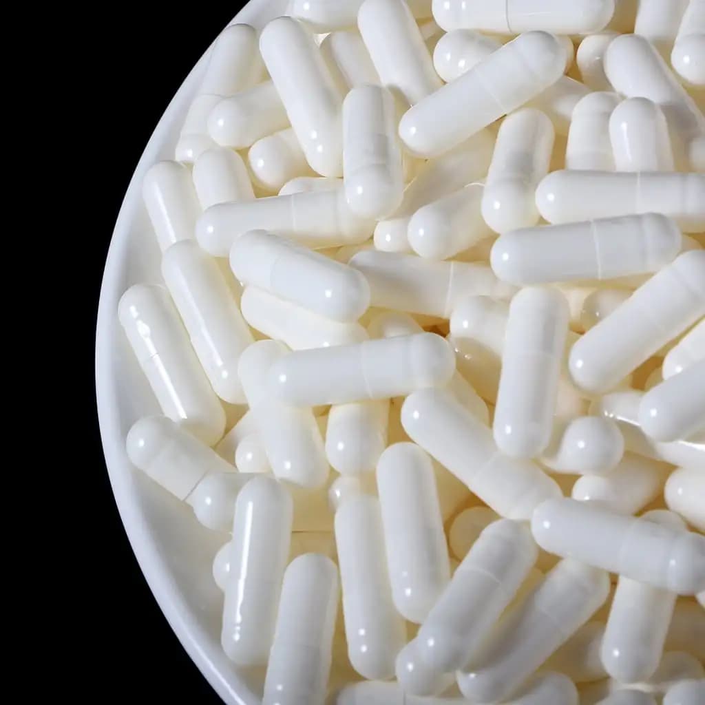 Capsule à revêtement entérique 1000 pièces Taille 1 #   Capsule de gélatine dure vide blanc vide, Capsules jointes Gel médecine pilule creuse