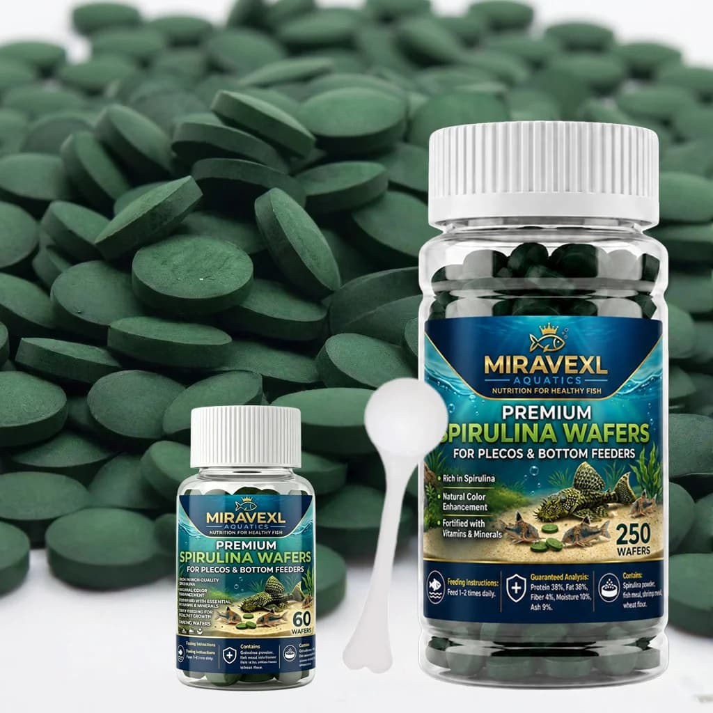 Comprimés de spiruline haute pureté pour poissons d'ondulation – Nutrition en algues enrichie, nourriture quotidienne pour crevettes rouges et poissons d'aquarium