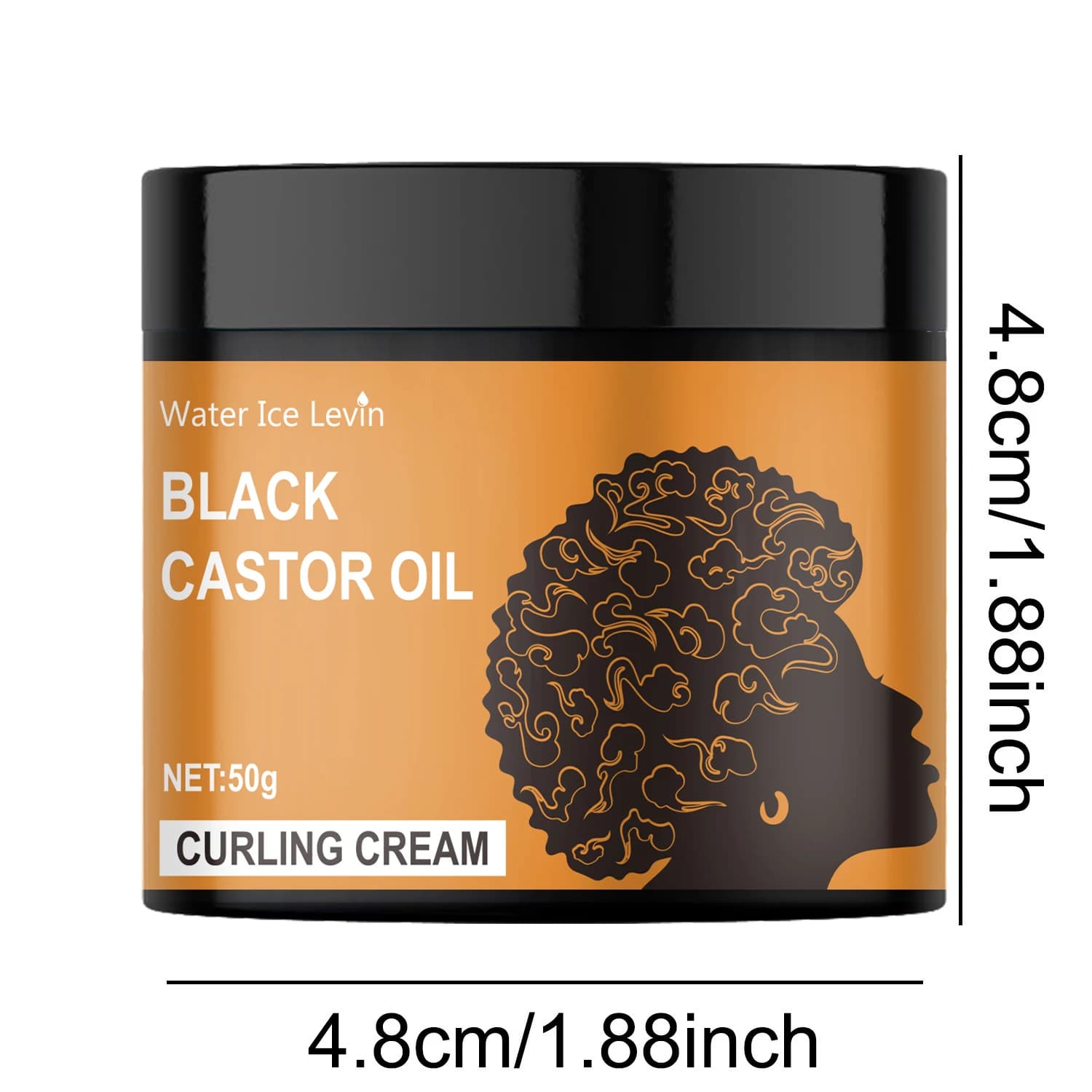 Crème à friser à l'huile de ricin noir, crème coiffante, boucles longue durée sans frisottis, revitalisant coiffant hydratant et élastique adapté aux cheveux bouclés – Convient à tous les types de che