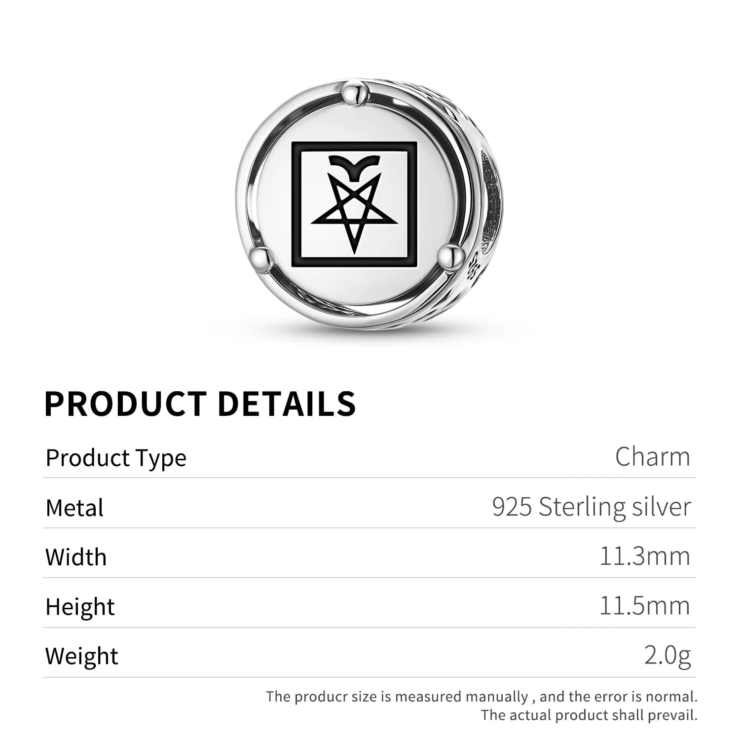 Breloque Tarot le diable en argent Sterling 925