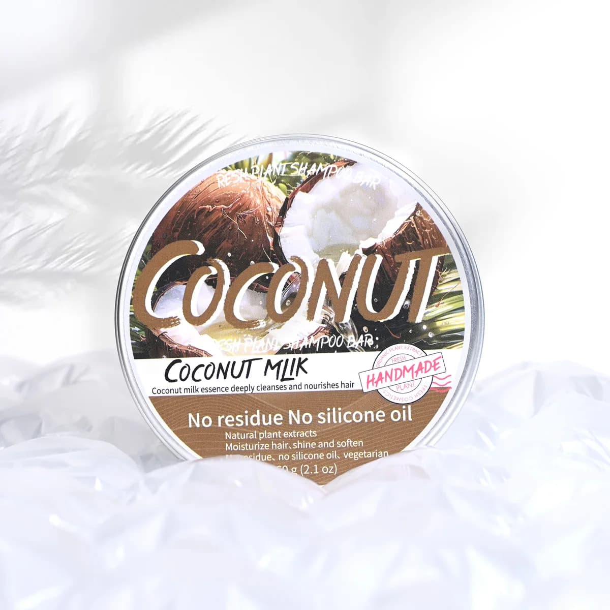LH + 60g shampooing au noix de coco solide avec huile de noix de coco et huile d'olive nourrissant hydratant cuir chevelu shampooing barre