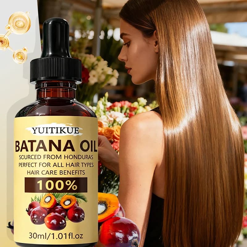 Huile capillaire YUITIKUE 100% pure d'huile de Batana du Honduras, soin nourrissant pour tous types de cheveux, 30ml