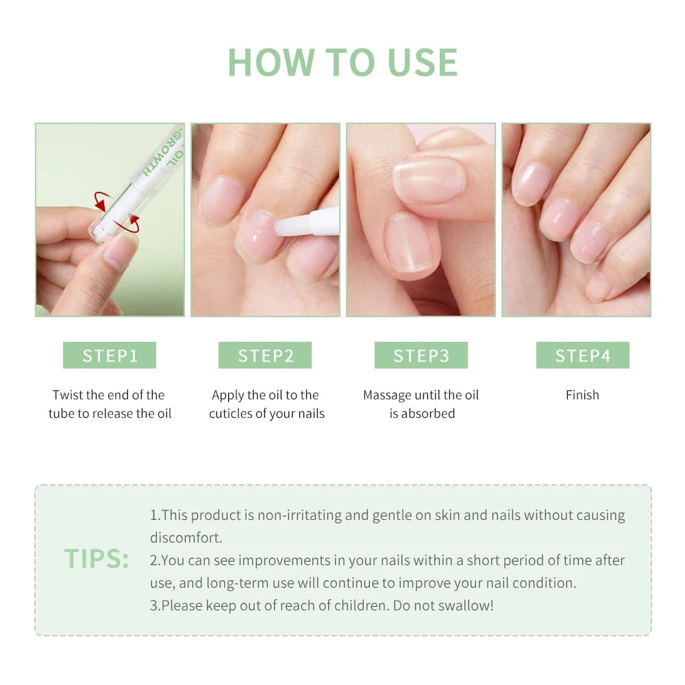 Huile de renforcement pour la croissance des ongles, 5ml, huile saine et forte pour la croissance des ongles, aide à fendre les ongles fins, réparation de manucure, huile pour cuticules