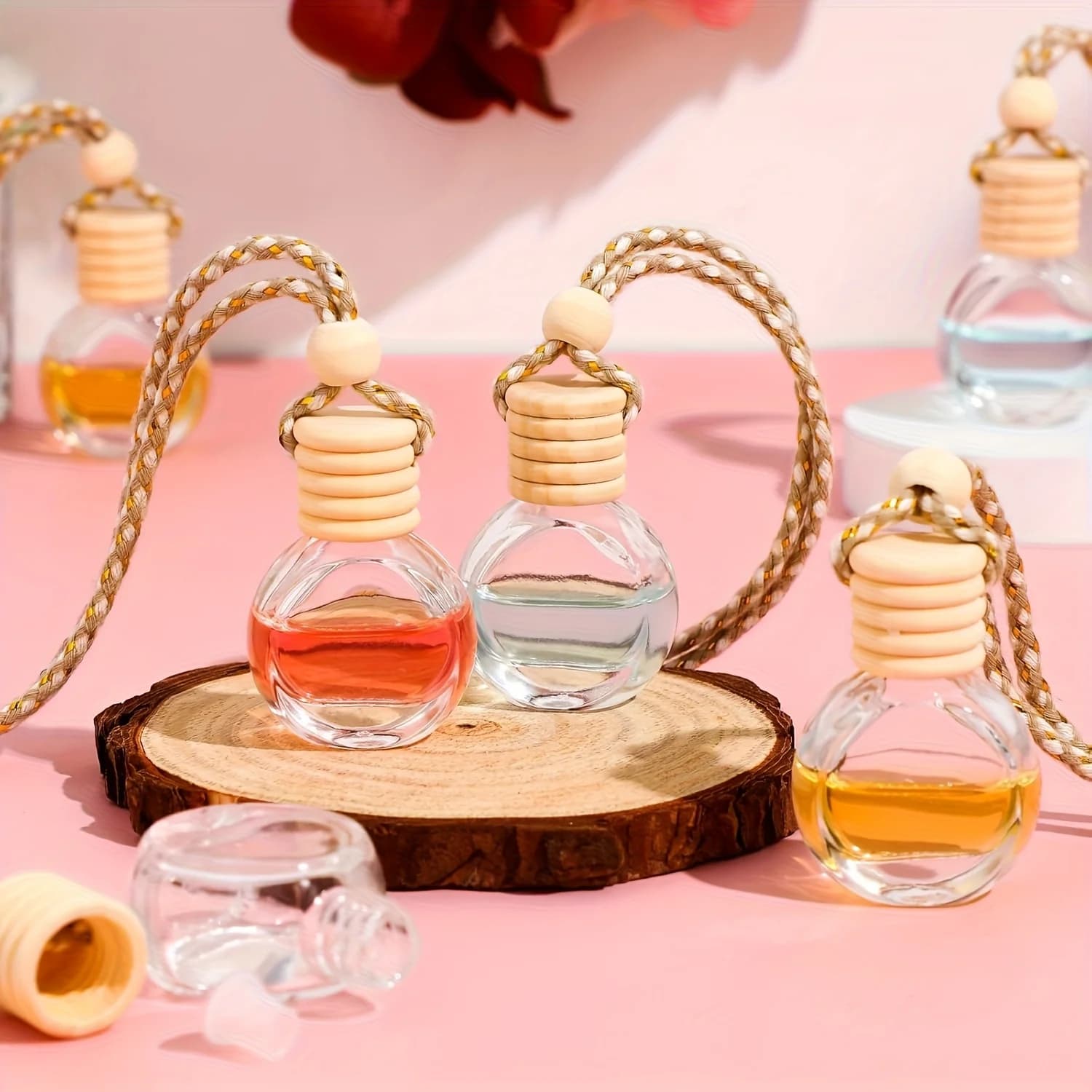 5 pièces diffuseur de voiture bouteille suspendue désodorisant de voiture 8ml désodorisant vide diffuseur de parfum de voiture bouteille de parfum rechargeable