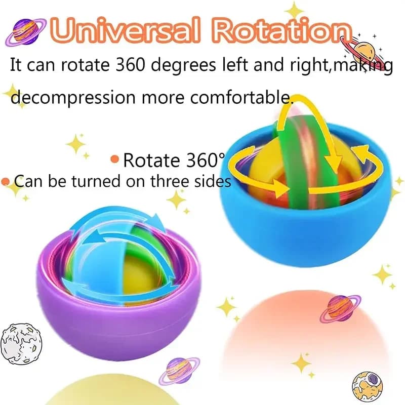 Boule rotative 3D Fidget Gyro jouets sensoriels main Fidget Spinner Gyroscope pour enfants adolescents adultes enfants tdah autisme soulagement du stress