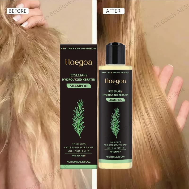 Shampooing Épaississant au Romarin : Contrôle du Sébum, Volume Accru, Renforce les Cheveux, Réduit la Casse, Nourrissant et Réparateur