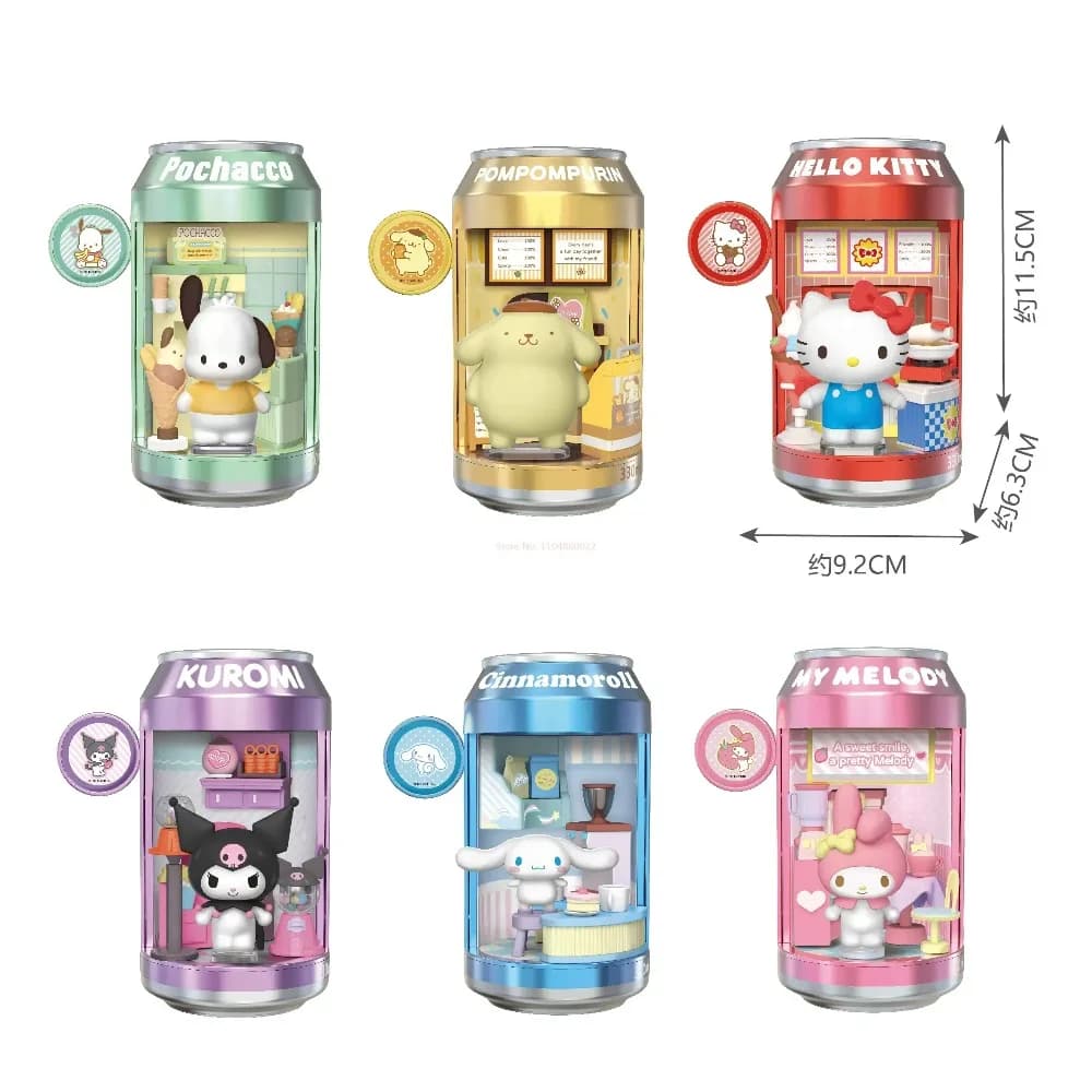 Figurine de collection authentique Sanrio Cinnamoroll Blind Box Série Canette de Soda