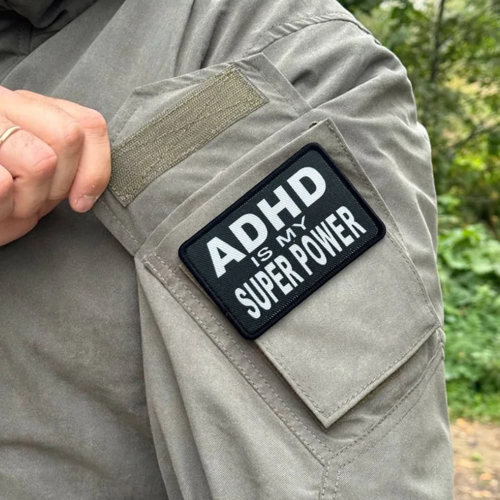 Patchs tactiques tdah est mon moral SUPERPOWER, Patch drôle à crochet et boucle, Badge militaire, équipement, brassard, sac à dos, autocollants