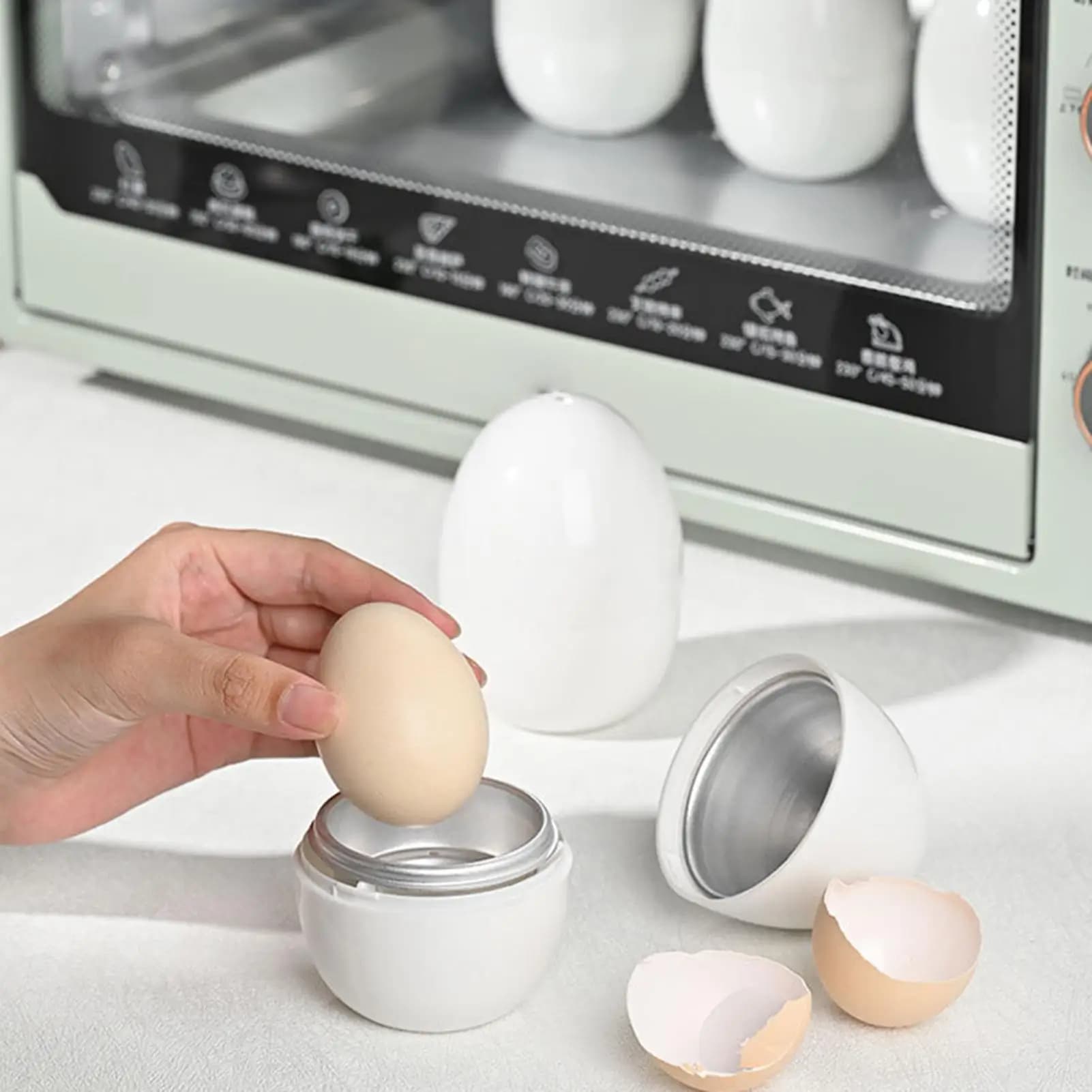 Cuiseur à œufs pour micro-ondes avec couvercle, pour œufs durs ou mollets, gadgets de cuisine pour une cuisson rapide des œufs