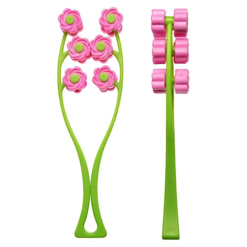 Rouleau de massage facial portable en forme de fleur