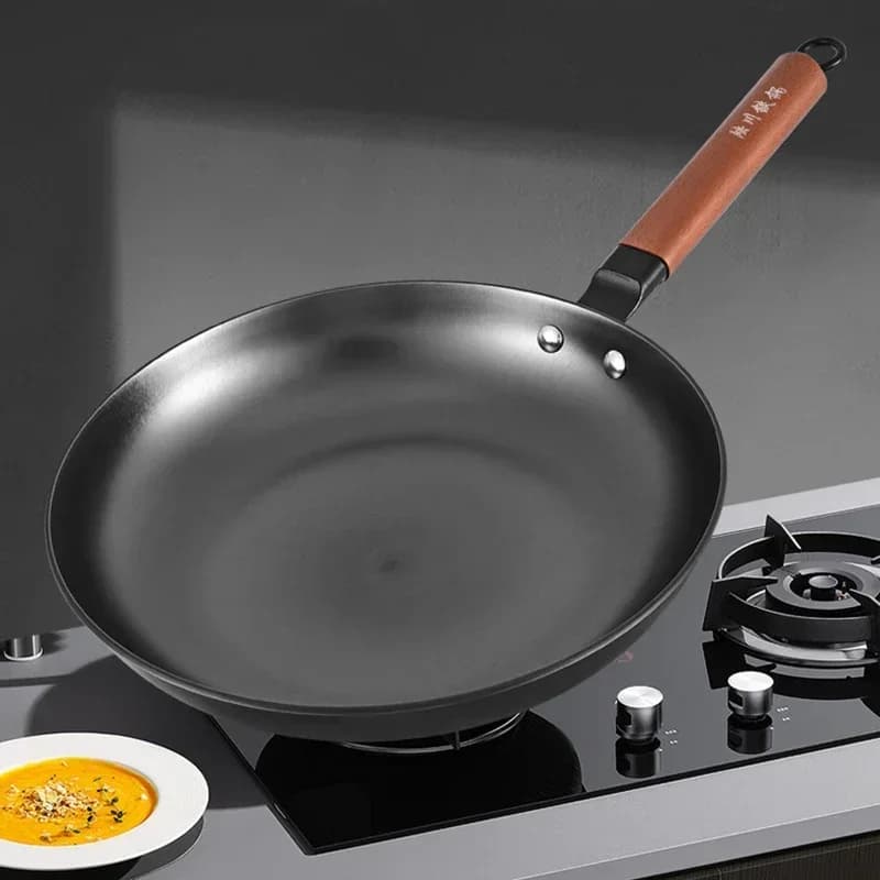 Poêle à frire en fonte antiarina, marmite sans revêtement, ustensiles de cuisine pour cuisinière à gaz et cuisinière à induction, steak frit, wok