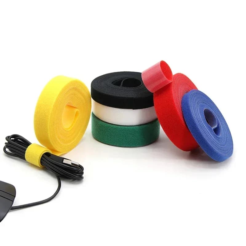 Rouleau d'attaches de câble réutilisables, 5m/rouleau, boucle de fixation auto-adhésive, Clip de support de fil, gestion d'accessoires de bricolage, organisateur de sangle en Nylon
