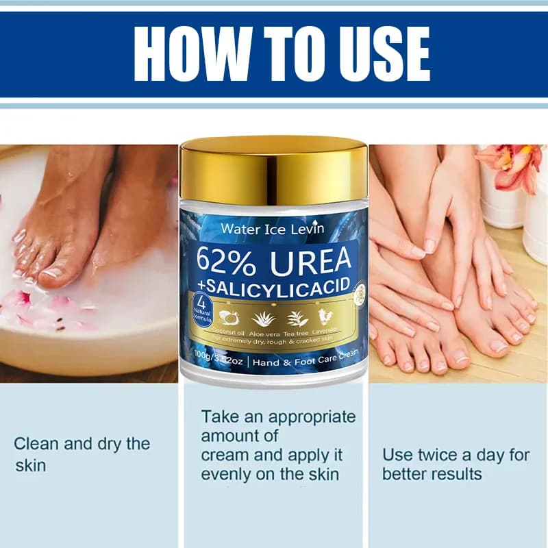 Crème pour les mains et les pieds à l'urée et à l'acide salicylique - Formule naturelle, hydratante pour les peaux extrêmement sèches et rugueuses