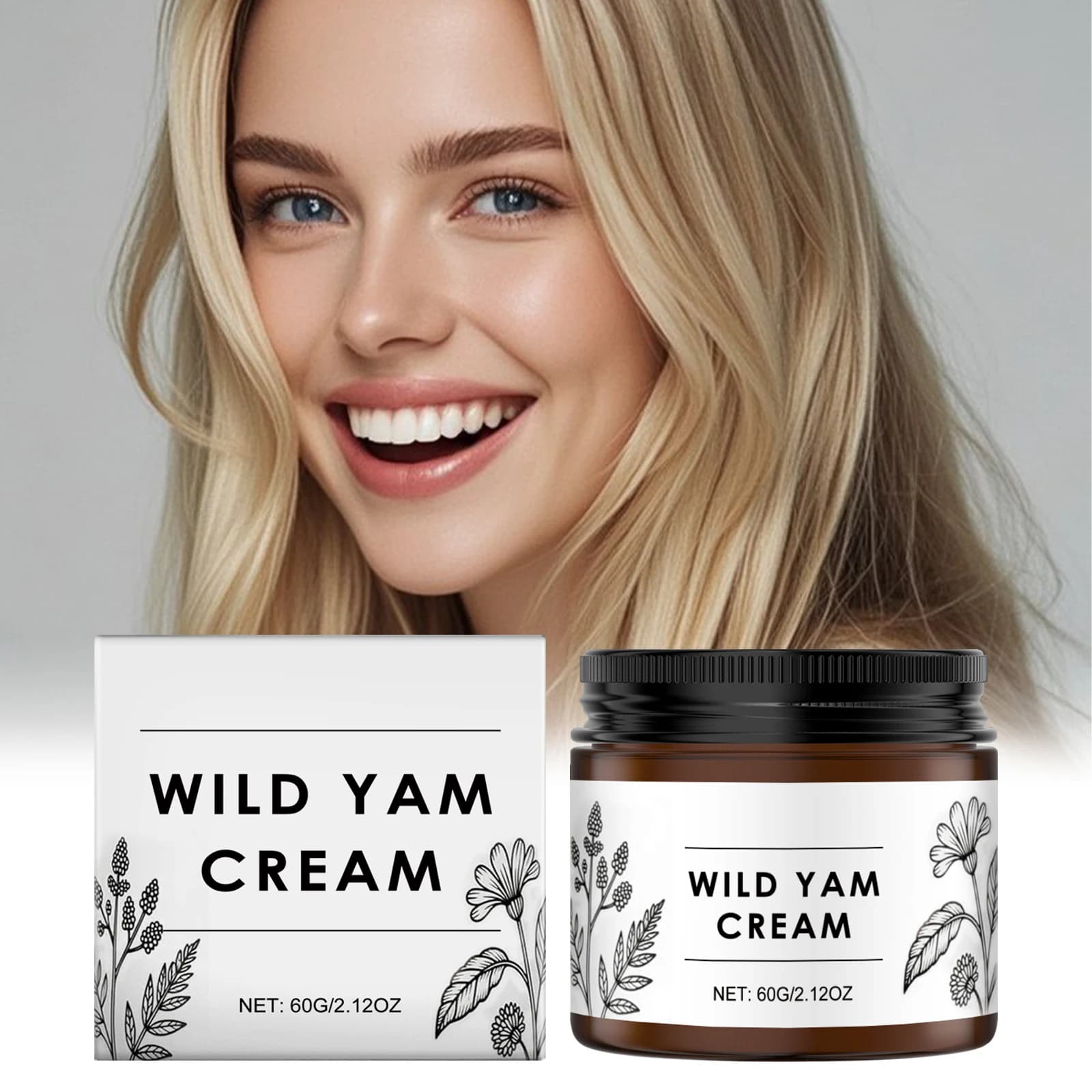 Crème Yam sauvage Hormones équilibre femme améliorer l'élasticité de la peau brillant soins de la peau traitement du ménopause crème de progesterone naturelle