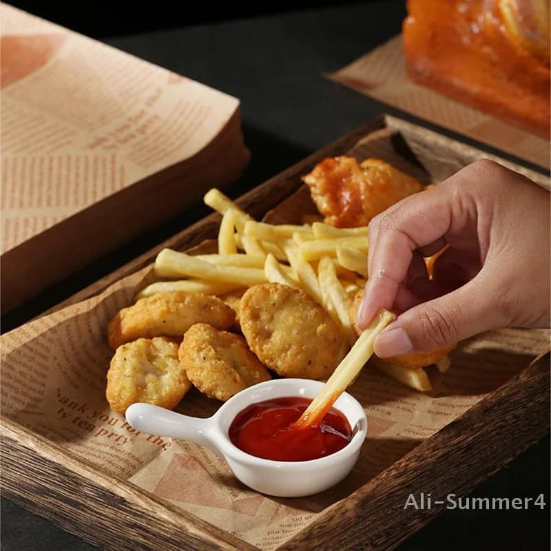 Papier résistant à l'huile pour emballer le Sandwich, emballage de hamburger, pain frit, friteuse, cuisson à l'air, assiette en papier, tapis, accessoires, 50/100 pièces