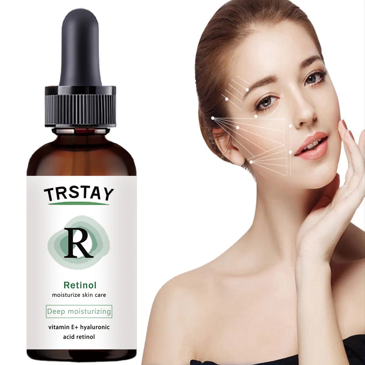 Huile essentielle de retinol au squalane 2,5%, éclaircit le teint, hydrate, éclaircit la matité et resserre la peau