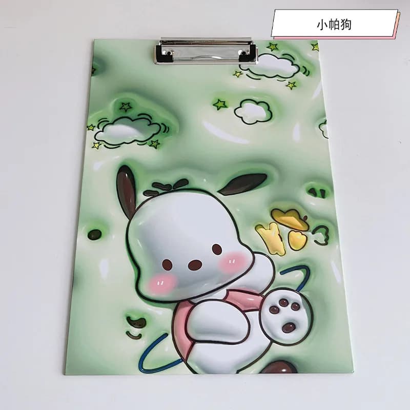 Nouvelle Pochette 3D A4 Cinnamoroll Kawaii, Design Esthétique, avec Pince à Papier, Cadeau de Fêtes