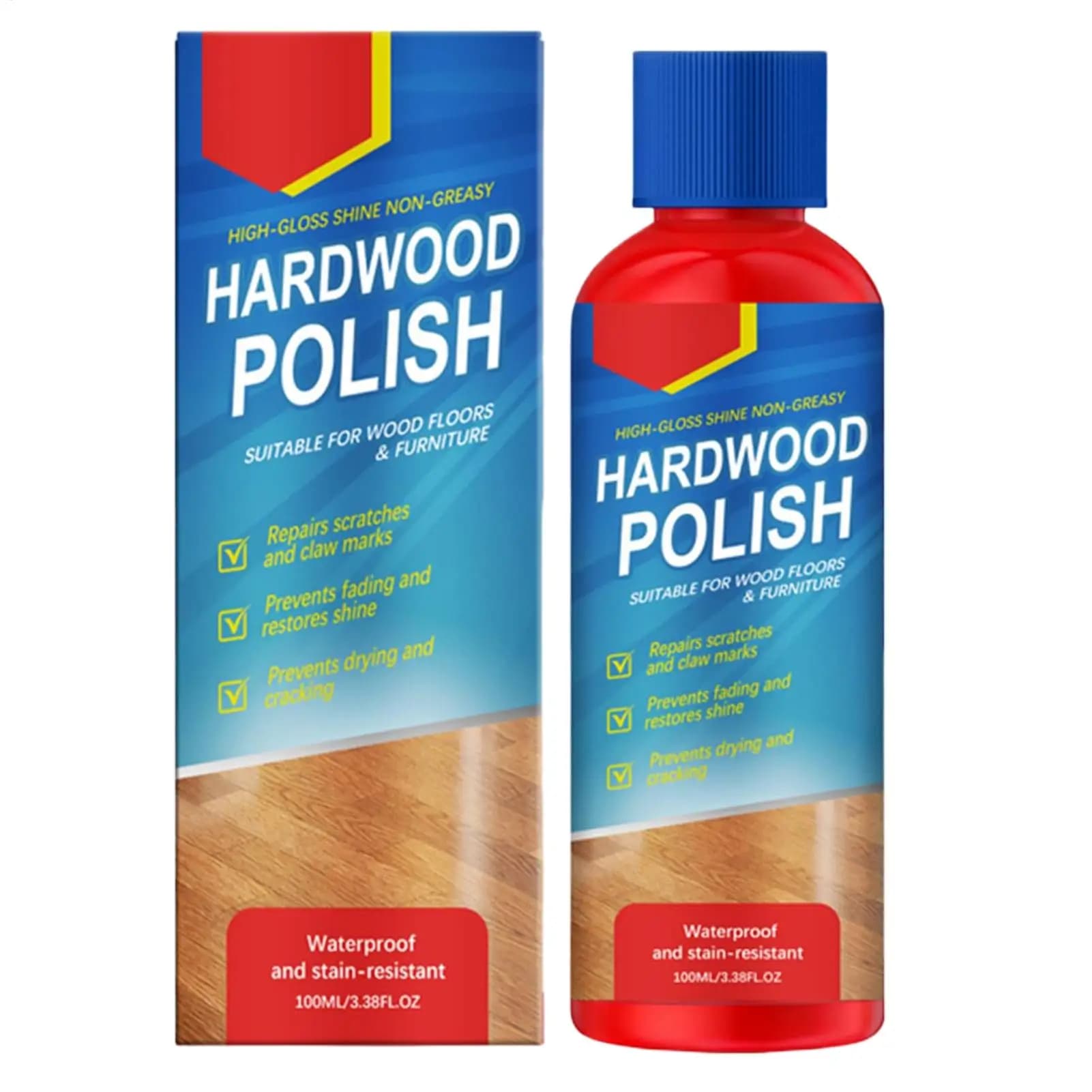 Nettoyant polissant pour sols en bois dur, 100ml, nettoyant polissant protecteur à haute brillance pour meubles anciens, meubles humides, armoires, tables