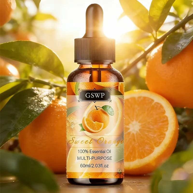 Huile essentielle d'orange douce 100% pure GSWP : Multi-usages pour le massage du visage et du corps
