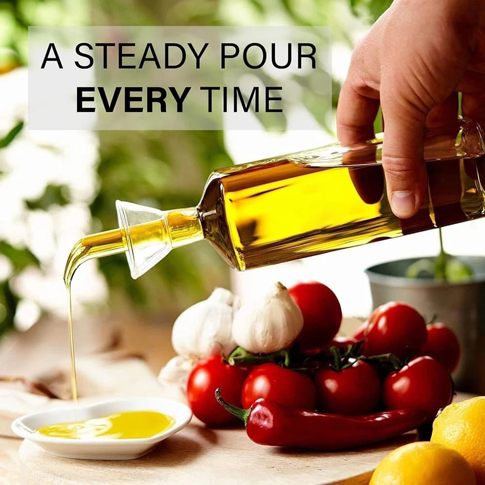 Distributeur d'huile et de vinaigre en verre - Bouteille anti-fuite et anti-goutte en borosilicate de haute qualité pour huile d'olive, sauce soja et assaisonnements