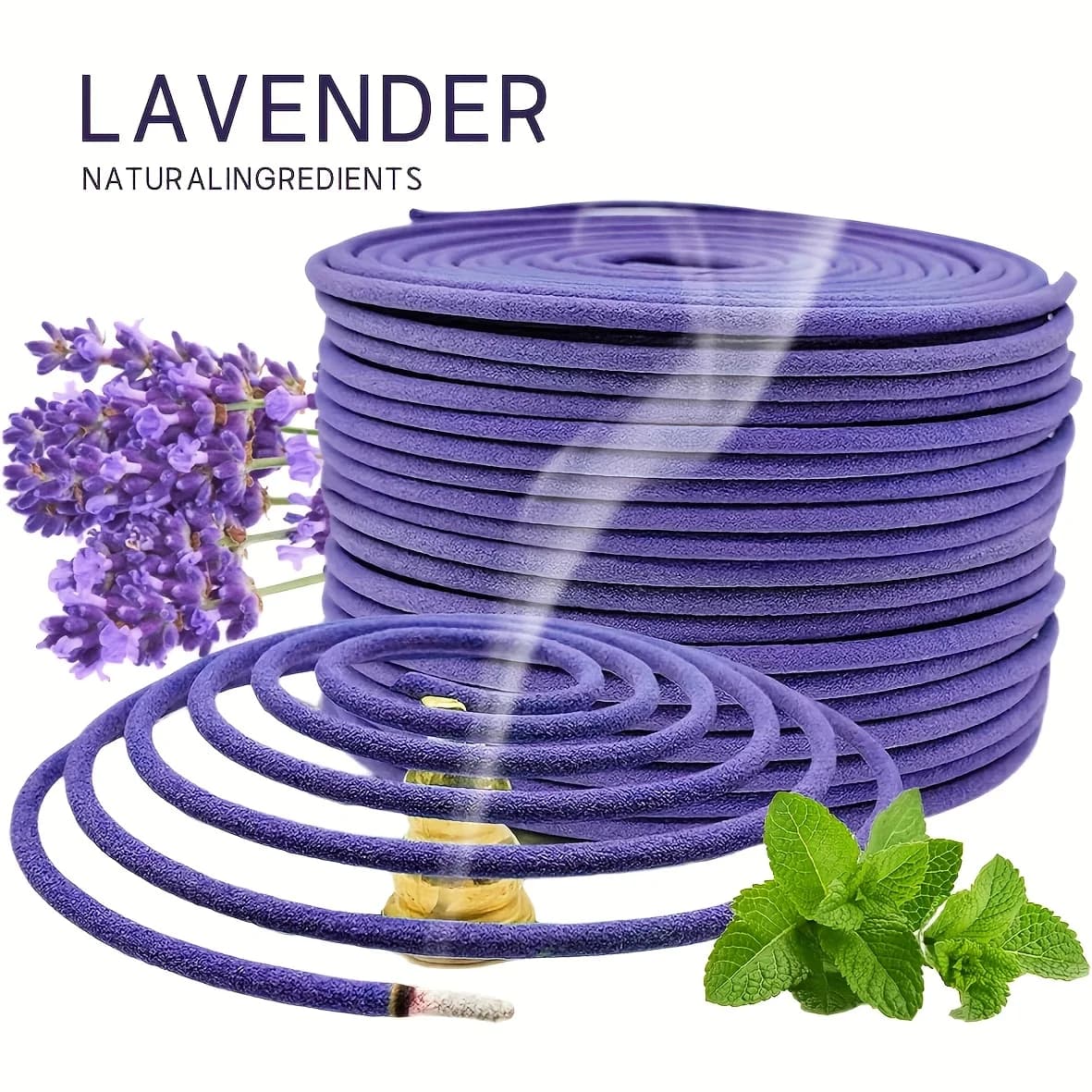 Rouleaux d'aromathérapie à la lavande - 20/60/80 spirales naturelles | Brûlure longue durée (4 heures) | Parfait pour