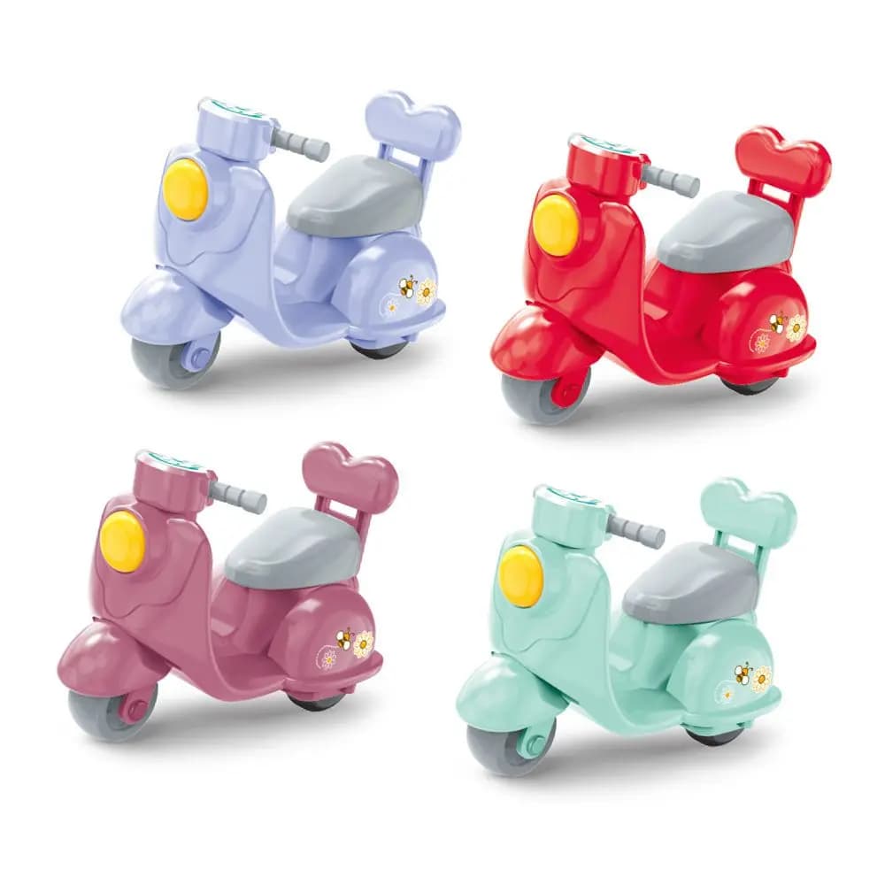 Berry couleur moto 1/12 dessin animé Q tirer voiture forêt famille maison de poupée meubles miniatures Playhouse pour fille jouet cadeaux