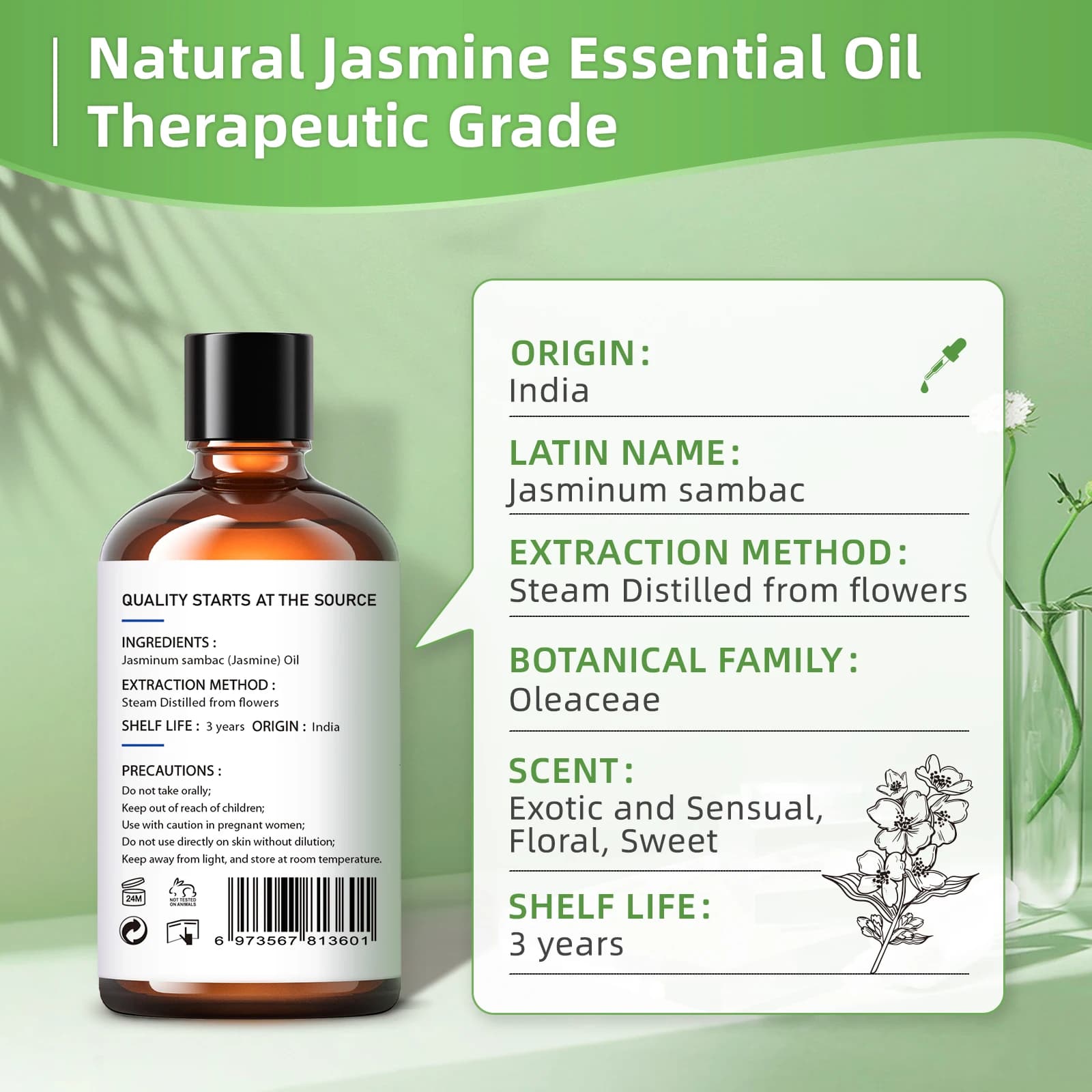 HIQILI 100ML huiles essentielles au jasmin Ylangylang Orange