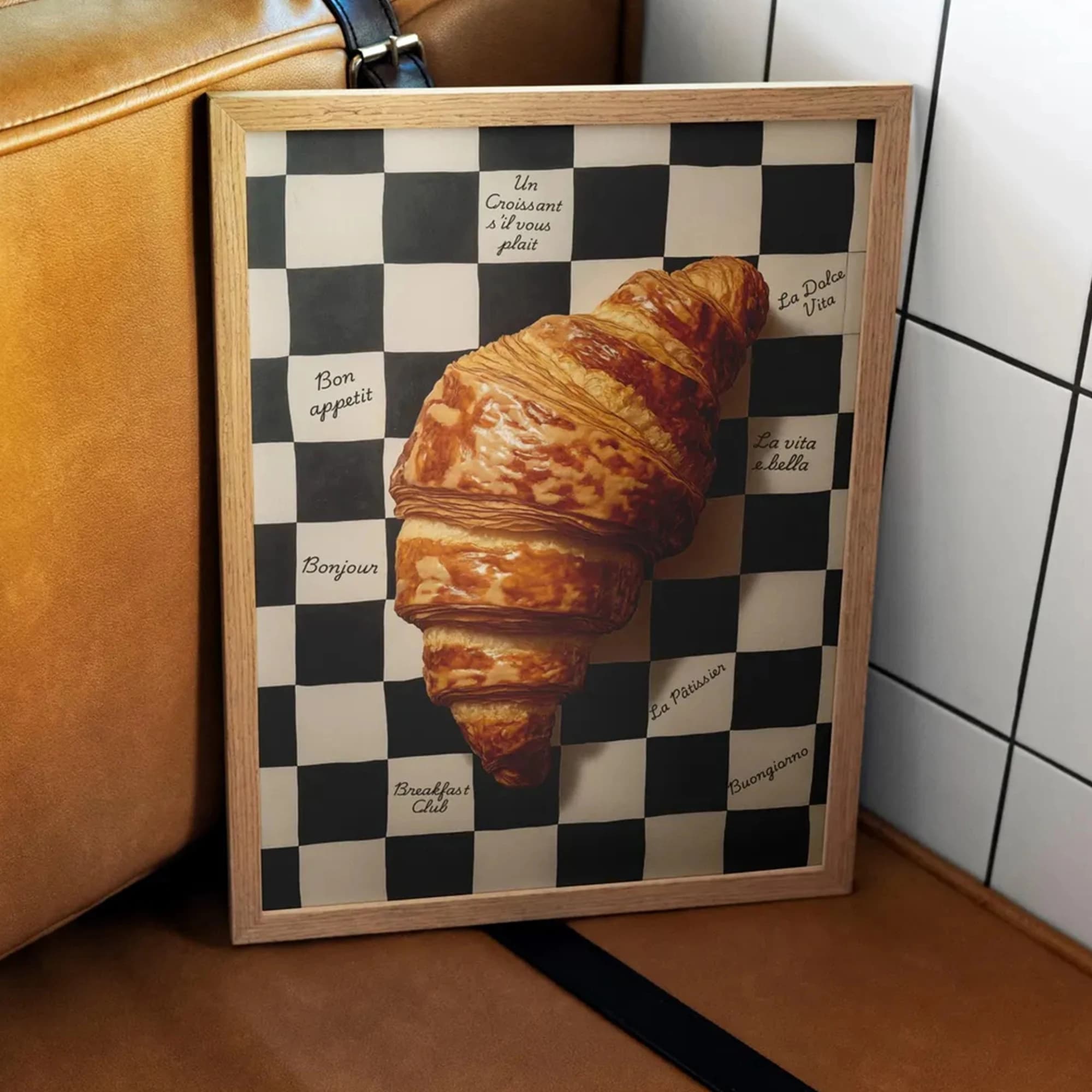 Impression sur toile d'art mural représentant un croissant français, cuisine italienne, affiche, tableau pour la cuisine, l'appartement, la chambre à coucher, décoration de la maison