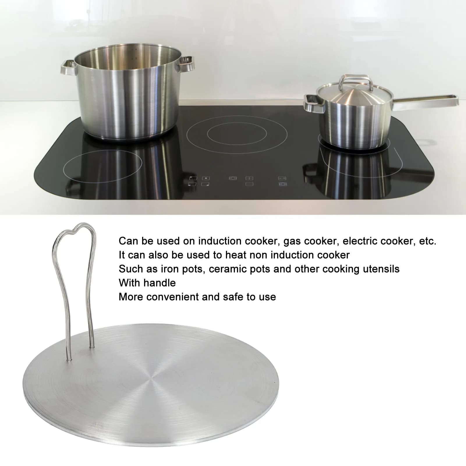 Plaque de cuisson diffuseur de chaleur avec poignée sûre et pratique