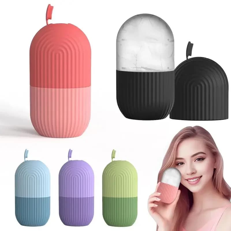 Rouleau de glace pour le visage, moule en silicone pour massage beauté, pour les poches sous les yeux, rouleau facial rétrécissant les pores, moule multifonctionnel