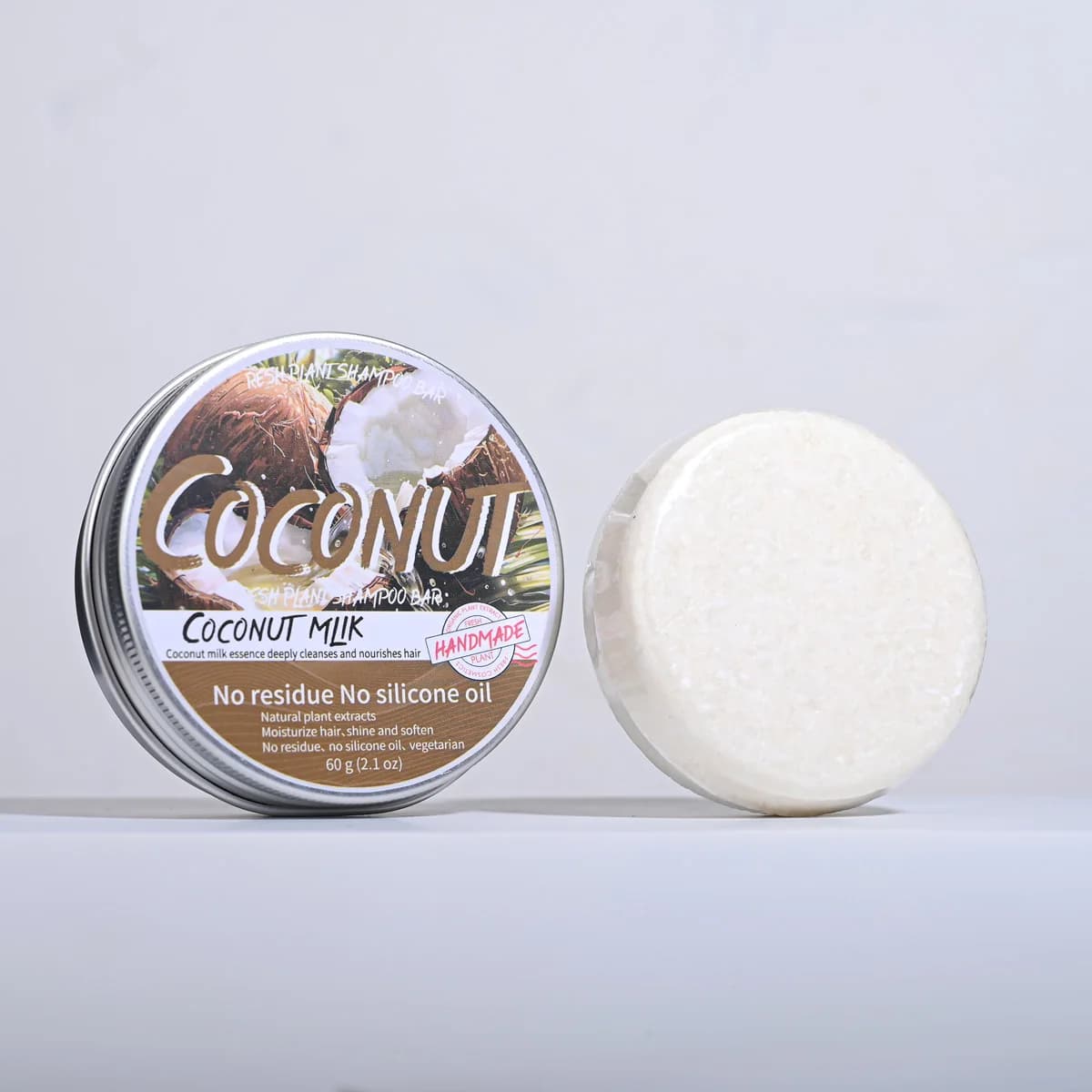LH + 60g shampooing au noix de coco solide avec huile de noix de coco et huile d'olive nourrissant hydratant cuir chevelu shampooing barre