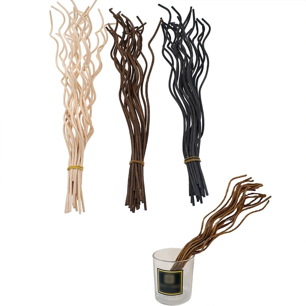 Bâton de diffuseur en rotin ondulé, 20 pièces, bâtons de recharge de diffuseur de parfum, remplacement pour décoration de bureau et de maison