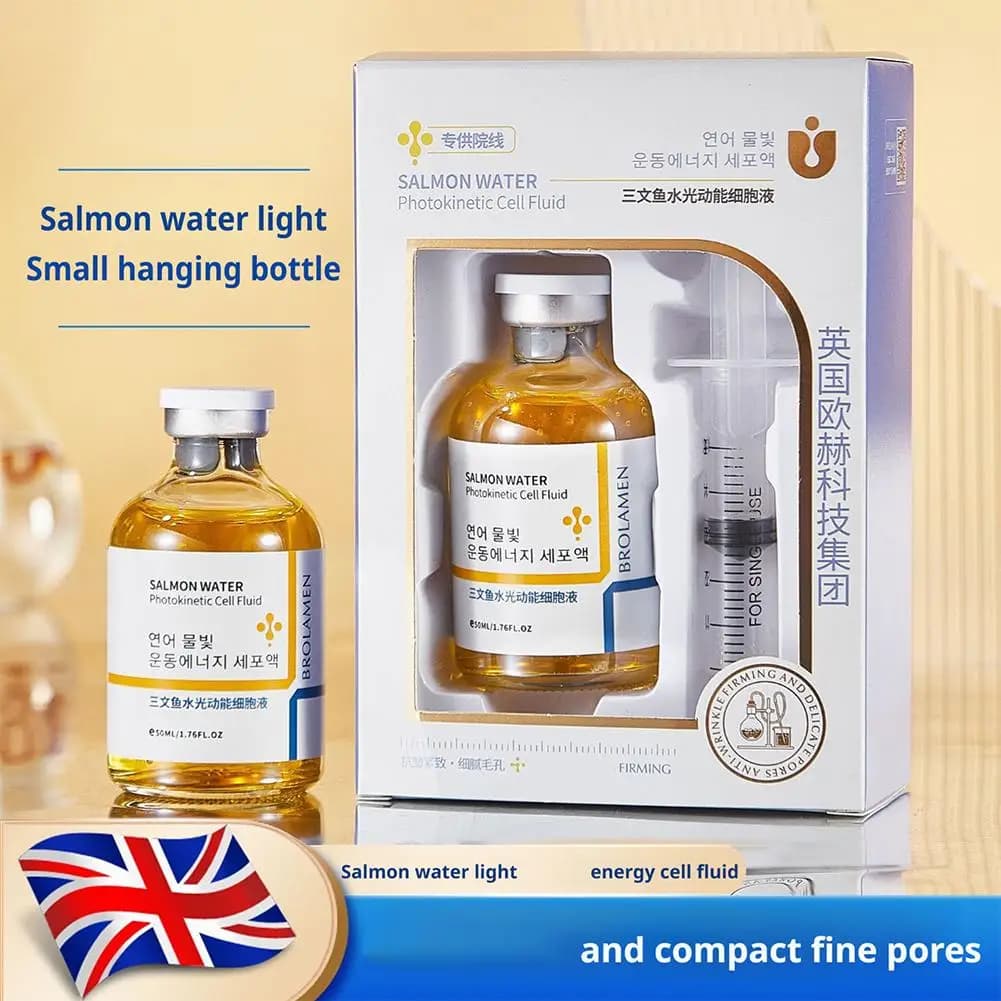 Essence de rajeunissement de la peau, sérum coréen anti-rides au saumon, renforce la fonction de barrière cutanée, hydratation continue 24 heures, soins de doigt