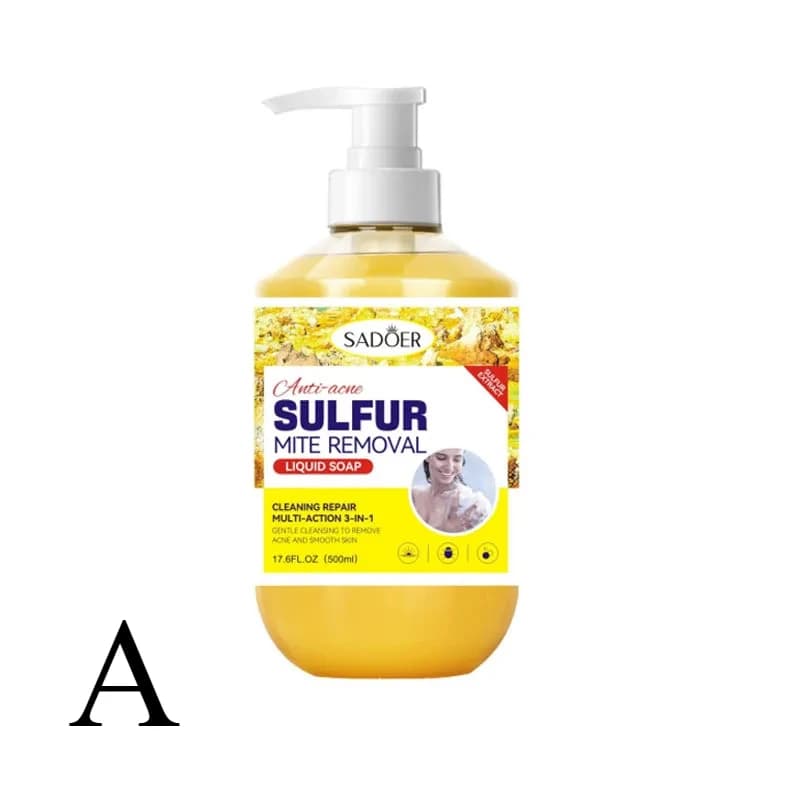 500ml nettoyage en profondeur élimination des acariens au soufre lavage du corps contrôle de l'huile Gel douche