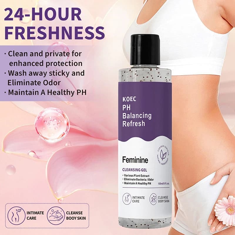 Gel Douche, Hygiène Intime Femme, Gel Douche Équilibrant le PH, Soin Féminin, Nettoyage Doux, Contrôle des Odeurs, Nourrissant pour la Peau