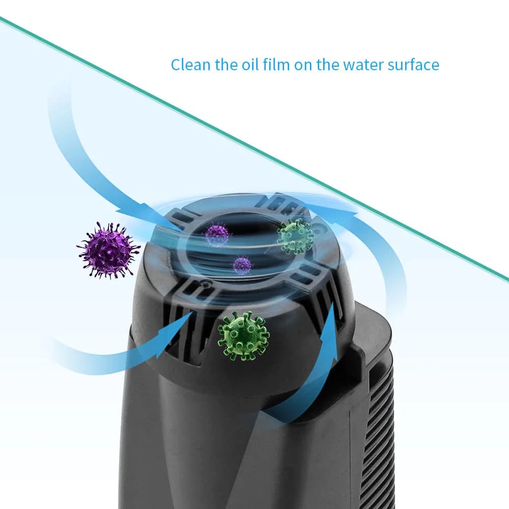 Filtre à membrane d'élimination d'huile USB pour aquarium, élimine l'eau, oxygénateur intégré, dissolvant d'huile, poisson précieux