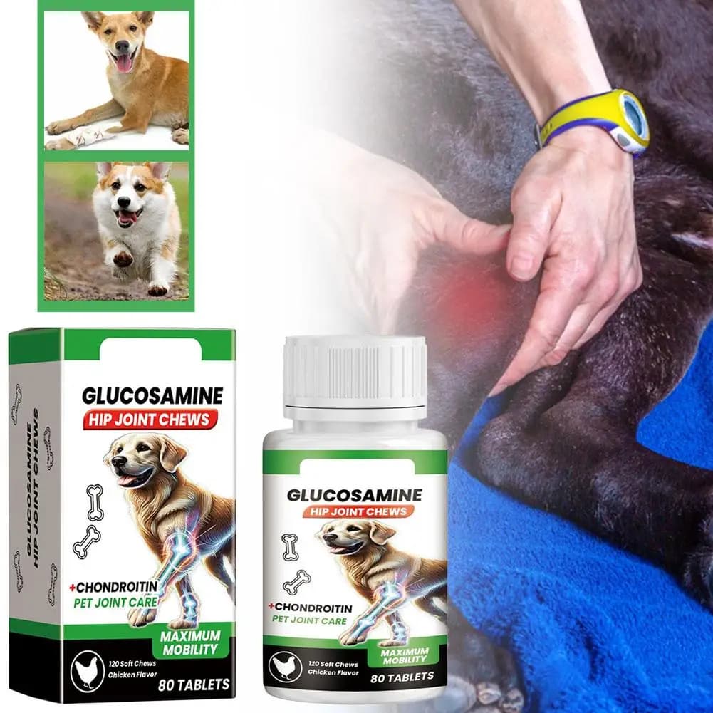 Nouvelles Friandises Tendres pour le Soin des Articulations des Animaux 2026 – 80 Comprimés de Glucosamine et Chondroïtine pour la Mobilité des Hanches des Chiens
