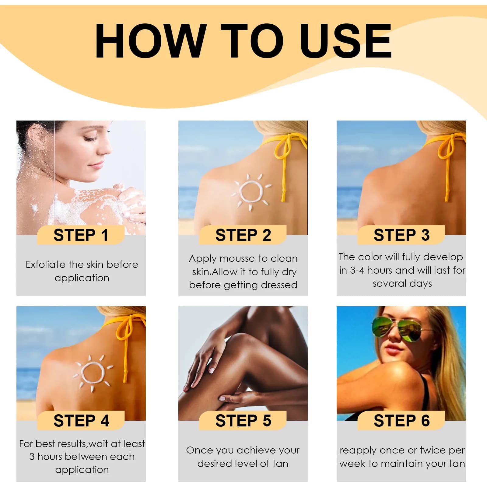 Crème bronzante autobloquante pour la peau